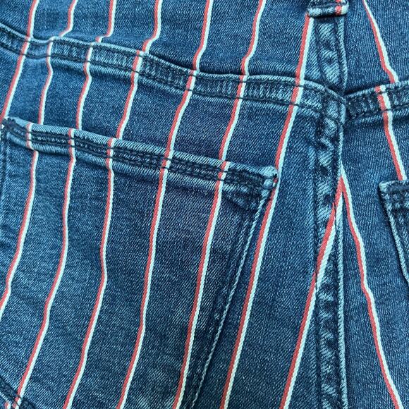 Universal Thread Denim‎ Shorts Striped Cuffed Hem Blue Red White Size 2/26 - Picture 4 of 4